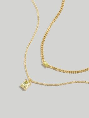 Madewell 2pack Crystal Necklace Set Honeydew Color